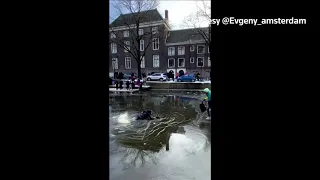 Ice skaters rescued from Amsterdam's frozen canals