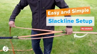 How to Set a Slackline Without a Ratchet • eLine Slackline Set Up • Simple and Safe | YogaSlackers