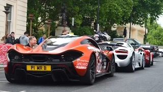 McLaren P1, LaFerrari & 918 Spyder ALL Three In London! Small Burnout, Revs & Exhaust Sound!