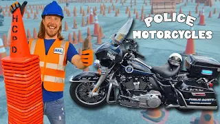 Handyman Hal works with Police Motorcycles | Motorcycles for Kids | Police Motorcycle Training