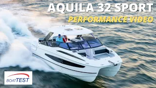 Aquila 32 Sport Power Catamaran (2021) - Test Video by BoatTEST.com