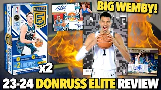 BIG WEMBANYAMA PULL! 🤯🔥 2023-24 Panini Donruss Elite Basketball Hobby Box Review x2