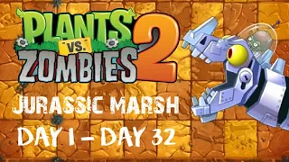 Jurassic Marsh (Walkthrough) Day 1 - 32 | Plants vs Zombies 2