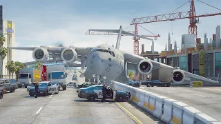 C-17 Pilot Makes Terrible Mistake During Emergency Landing On California Highway | GTA5