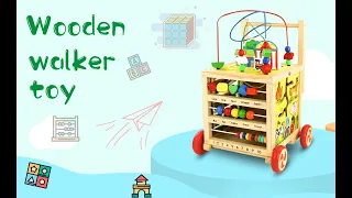 [ToyGorge] Baby Walker Wooden Activity Toddler Toys 7 in 1 | Multifunctional Wooden Toys