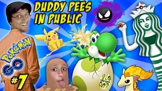 POKEMON GO Pee in Public? Yoshi Egg? Starbucks Trainer? Pikachu Trick + AYCE Krabby? (FGTEEV Part 7)