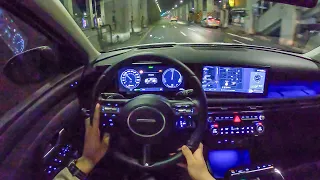 The New 2025 Hyundai Tucson Hybrid POV Night Drive