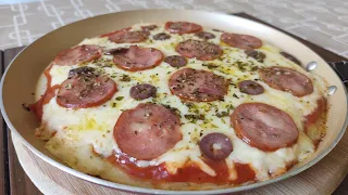 Blender Pizza in the Frying Pan | No Egg and No Yeast