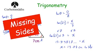 Trigonometry Missing Sides - Corbettmaths