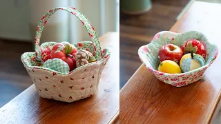 How to sew Floral Bowl and Basket  | DIY Easter Basket | Fabric Bowl