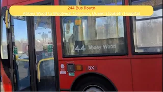 London Bus Route 244. Abbey Wood to Woolwich Common, Queen Elizabeth Hospital. (SE74 (BX (YX60FCD)))