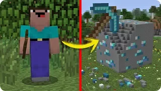 NOOB MINECRAFT VS DIAMANTE GIGANTE TROLL NOOB SE VUELVE RICO EN MINECRAFT