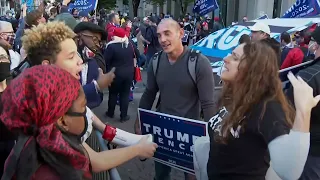 Rival protesters clash outside Philadelphia counting centre | US election