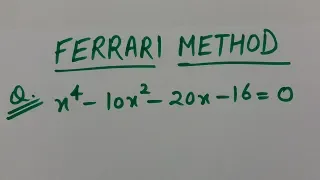 Ferrari Method Q.4- Mathematics (HINDI)