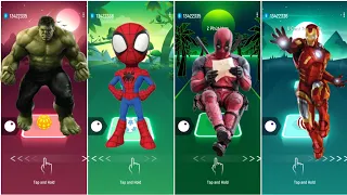 Hulk 🆚 Spiderman 🆚 Deadpool 🆚 Ironman - who is best 🎯 Tiles Hop Edm Rush 🎶