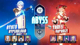 Ayato Hyperbloom & Yanfei Vapo - Spiral Abyss 4.0 - Floor 12 - Genshin Impact