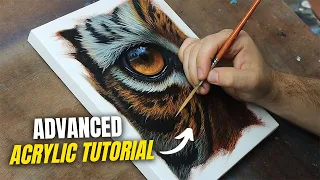 Paint a Tiger Eye | Full Acrylic Painting Tutorial