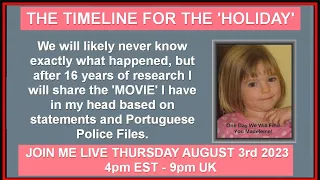 Maddie McCann TIMELINE based on STATEMENTS & PORTUGUESE POLICE FILES