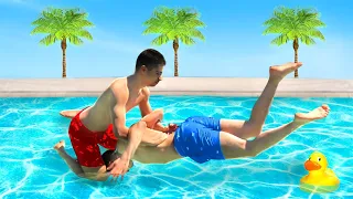 WWE MOVES IN THE POOL