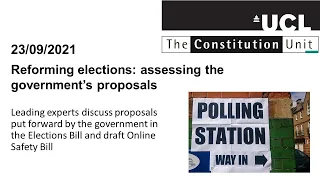 Reforming elections: assessing the government's proposals