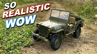 HUGE SCALE 4X4 Army Jeep RC Car Crawler - Rochobby 1/6 1941 MB - TheRcSaylors