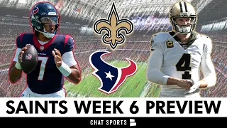 Saints vs Texans Week 6 Preview & Prediction: Injury Report, Keys To Victory | Derek Carr, CJ Stroud