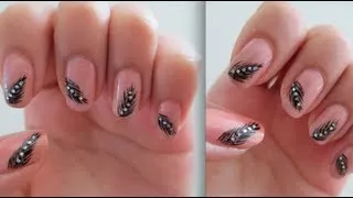 Pretty & Elegant Feather Nail Art Tutorial !!!