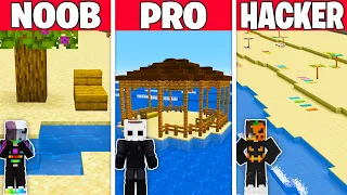 NOOB vs PRO vs HACKER: DEVASA PLAJ YAPI KAPIŞMASI! - Minecraft