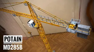 Модель крана. Башенный кран POTAIN MD285B. Монтаж крана. Tower crane model