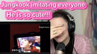 Reacting to Jungkook imitating everyone