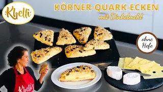 Körner-Quark-Ecken mit Dinkelmehl/Körnerbrötchen ohne Hefe/Dinkelbrötchen/einfach & schnell
