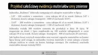 1. Przykład całościowy ewidencja bieżąca przychodu i rozchodu materiałów - ceny zmienne