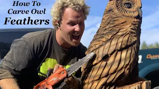 Carving Feathers -  Laying in owl FEATHER PATTERNS  - Tutorial -