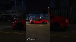 Ferrari 812 v12 engine exhaust sound crazy spinning wheels