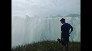 Африка. Водопад Виктория. Замбия и Зимбабве. Банджи в водопад.