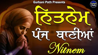 Nitnem 5 Baaniyan | ਨਿਤਨੇਮ ਪੰਜ ਬਾਣੀਆਂ | ❤️Heart Touching Voice  #gurbanipath #gurbani #japjisahib