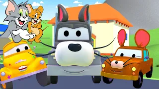 service auto pentru copii -  Tom si Jerry - Vopsitoria lui Tom în Orasul Masinilor 🎨 Desene copii