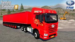 Farming Simulator 19 - FAW J7 6X4 Truck With Tipper Trailer 8 Axle