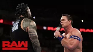 Roman Reigns challenges John Cena to a fight, live on Raw: Raw, Sept. 4, 2017