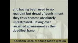 Abraham Lincoln - Young Men's Lyceum Speech - Hear the Text -1838
