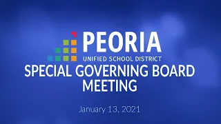 Peoria Unified Special Governing Board Meeting