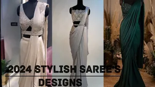 2024 stylish saree's designs ideas||#youtubevideos @Ayshakachennal