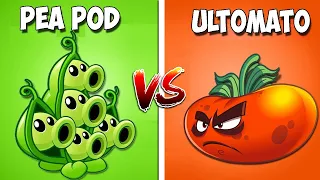 PEA POD vs ULTOMATO - Who Will Win? - PvZ 2 Plant Vs Plant