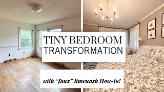 TINY GUESTROOM TRANSFORMATION / Limewash w/paint HOW-TO!