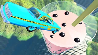 High Speed Jumps into Bubble Tea - BeamNG.drive