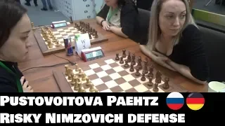 Pustovoitova - Paehtz | Risky Nimzovich defense | World blitz