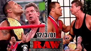 WWF RAW - December 3, 2001 Full Breakdown - Rock/Trish v Vince/Angle - Austin v Y2J Set Up Vengeance