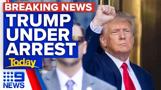 Trump under arrest as he faces New York City court | 9 News Australia