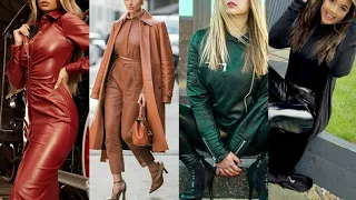 Outstanding leather long power dresses for women & girls #outfits #leatheroutfits