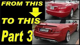 Mercedes E-class W207 facelift rear bumper and quad AMG exhaust pipes install. Part 3